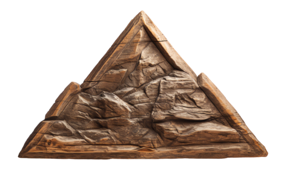 a wooden triangle shaped object