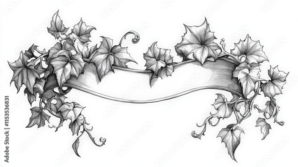 Aufkleber elegant ivy frame with blank space for text or graphics