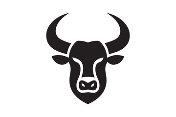 Bold Bull Head Silhouette Logo Design