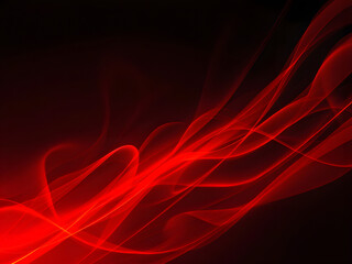 Fototapeta premium Fluid, dynamic, vibrant, red, waves, motion, abstract, energy, flow, glow, dark, contrast, smooth, elegant, futuristic, digital, art, swirls, lines, curves, light, shadow, depth, movement, intensity, 