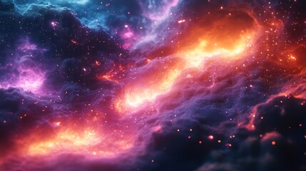 glowing fractals expanding into infinite space with vibrant color. Generative AI