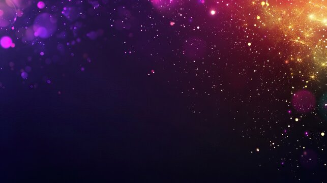 Vibrant Colorful Fireworks Light Up Night Sky, Creating Enchanting Festive Atmosphere for New Year's Celebration Banner Background with Copy Space Area