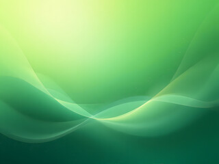Fototapeta premium Abstract green waves, vibrant gradient landscape.