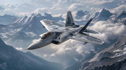 Naklejka premium Jet flying on air