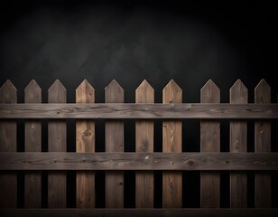 Fototapeta premium Wooden fence against a dark background