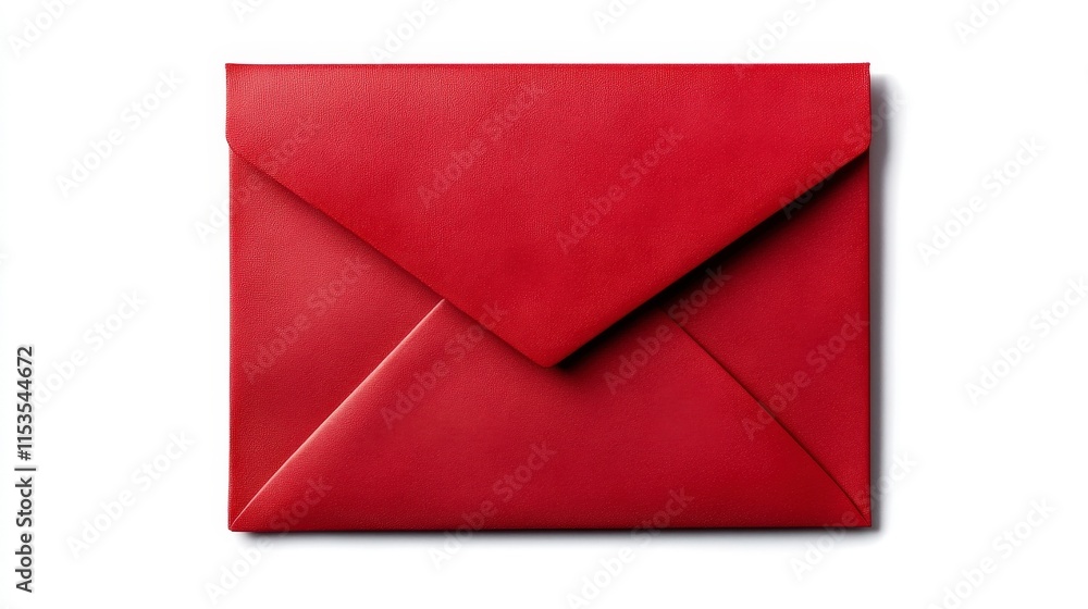 Poster elegant red envelope isolated on white background for invitations