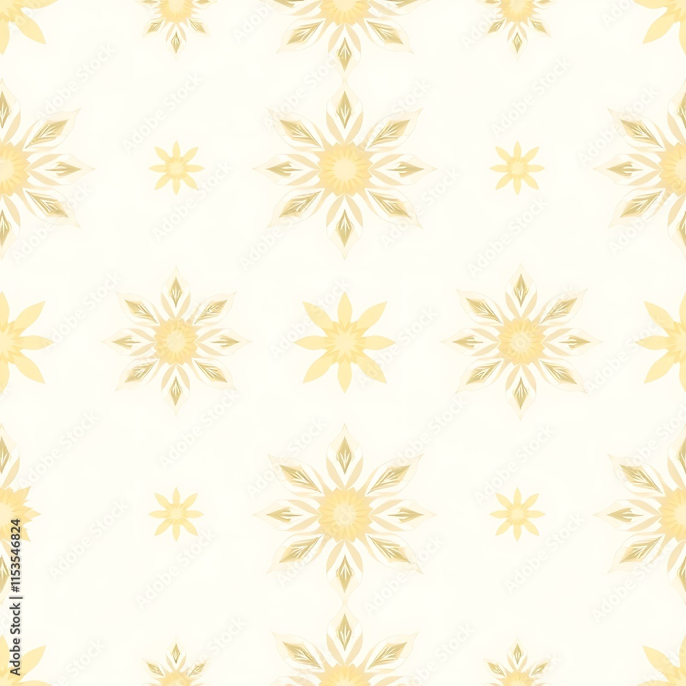 Poster golden snowflake seamless pattern: delicate and elegant, this seamless pattern features intricate go