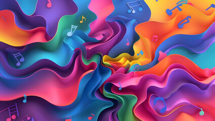 abstract colorful background making music express as color. Background or graphic resource.