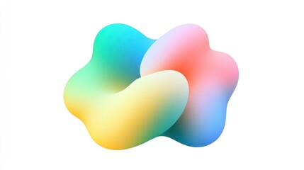 Abstract colorful 3D liquid shapes intertwined.