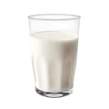 a glass of milk on a white background