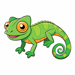 green chameleon cartoon