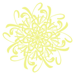  Coloured symmetrical floral motif