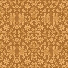 Golden Damask Seamless Pattern 