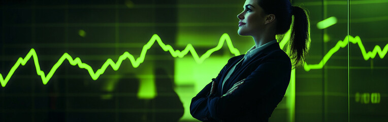 BUSINESSMAN NEAR A VIRTUAL SCREEN	
