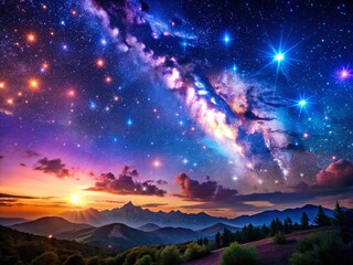 Panoramic Christmas Starry Night Sky Background - Festive Holiday Sparkle