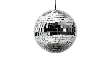 Fototapeta premium A silver disco ball with reflective mirror tiles