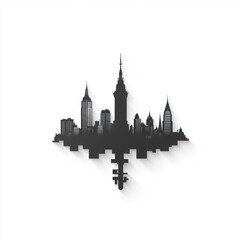 Obraz premium Cityscape silhouette with reflection.