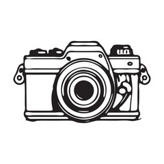 Vintage Camera Bold Line Vector