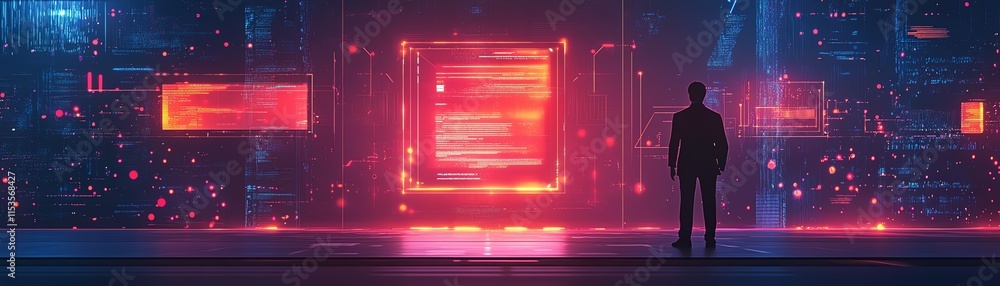 Poster interactive kyc interface with a business professional reviewing digital identity verification proce