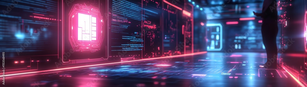 Poster interactive kyc interface with a business professional reviewing digital identity verification proce