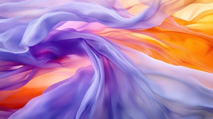 Obraz premium Abstract flowing purple and orange fabric.