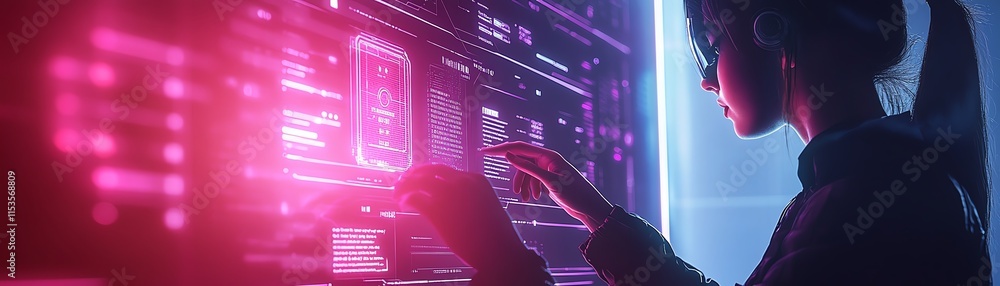 Poster kyc compliance and security interface concept with a business professional interacting with identity