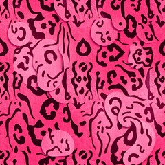 Fototapeta premium Pink Leopard Print Seamless Pattern 