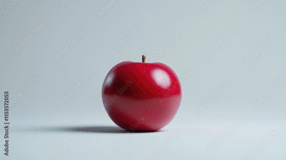 Wall mural Red Apple on White Surface