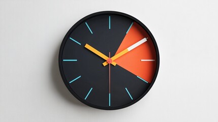 Sleek Clock Icon Flat Design for Time Management Concepts