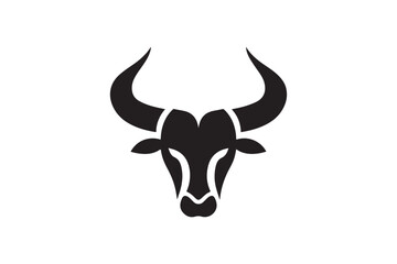 Bold Bull Head Silhouette Logo Design