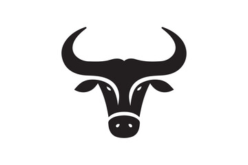 Bold Bull Head Silhouette Logo Design
