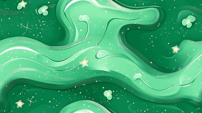 Abstract geometric waves in green and white, flowing alongside golden streaks, soft gradients and glowing edges enhancing depth and energy, smooth yet bold design. --ar 16:9 --sref https://s.mj.