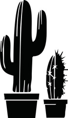 Cactuses. Desert plant, Mexican cacti flower, aloe, succulent. Cartoon decorative gardening cactus, home plants, summer Mexico nature plants. Vector