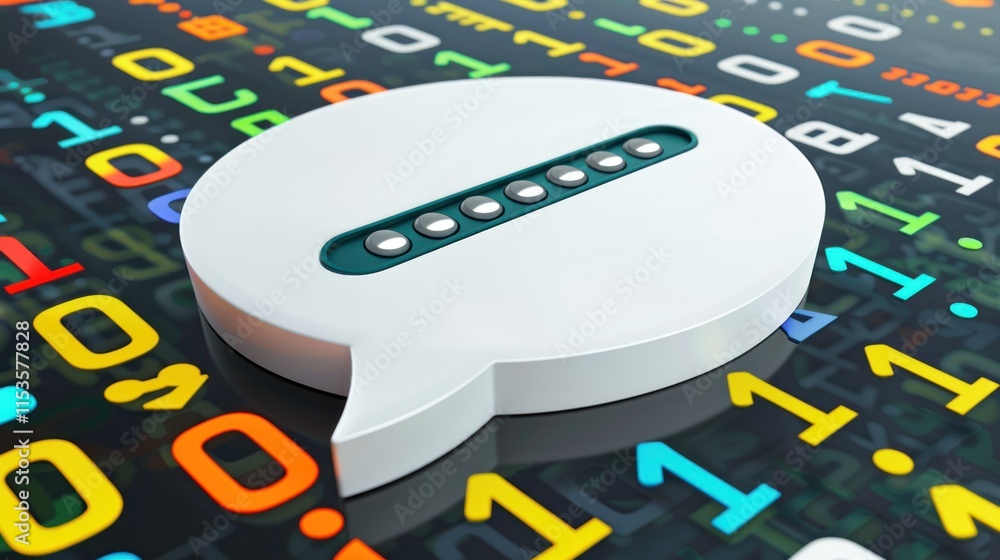 Aufkleber password security concept white speech bubble with password dots on digital background.