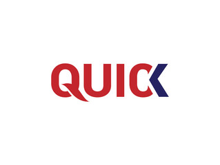 quick text modern design, new quick lettermar logo design,text quick 