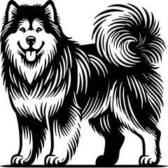 Alaskan Malamute vector black silhouette cricut design for T-shirt
