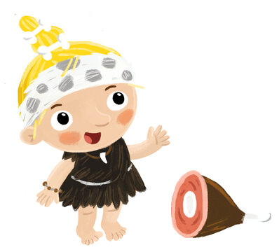 recommend clip art: cartoon scene with caveman girl stonage woman isolated with illustration for kids