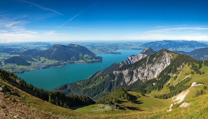 Obraz premium panoramablick vom schafberg auf den mondsee in osterreich