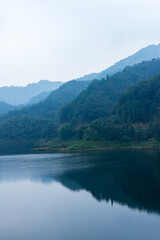 Nature mountain forest lake view