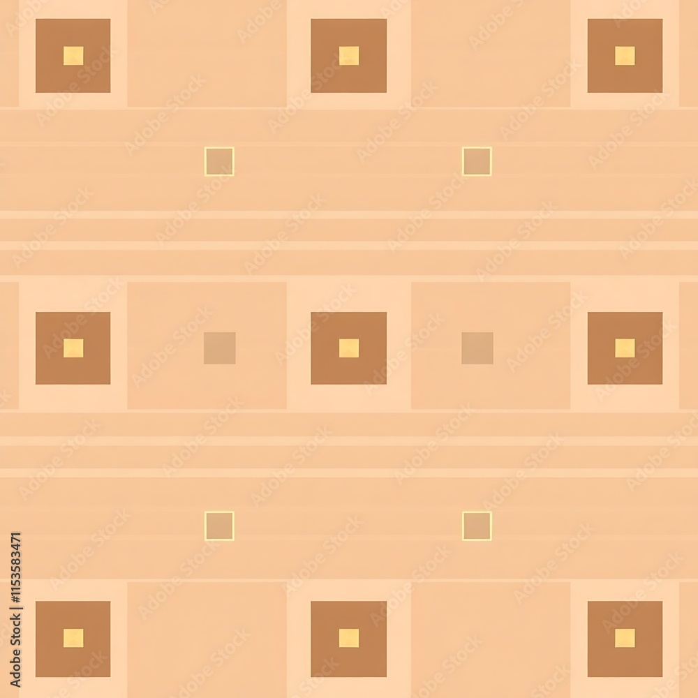 Poster beige and brown geometric seamless pattern: a modern and minimalist design with a subtle and sophist