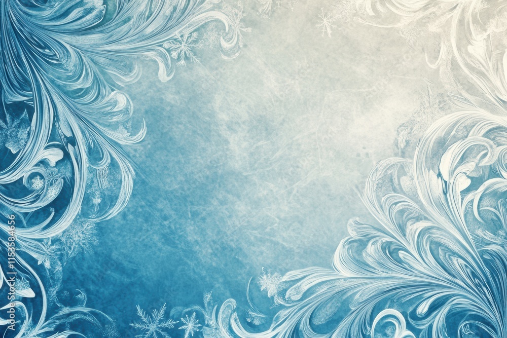 Aufkleber intricate frost patterns create stunning winter art on a cold glass surface in a tranquil setting. g