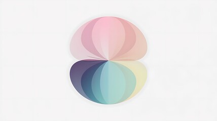 Obraz premium Abstract Pastel Shape Design with Curving Layers