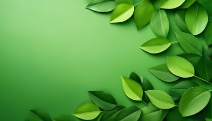 green background with leaves for a powerpoint presentation on sustainability