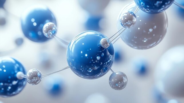 3D Rendering of a Molecular Structure. Generative AI - Powered by Adobe