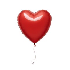 A large red heart-shaped balloon with a string attached
