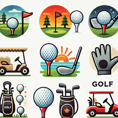 Golf Icons Set vector illustration 
