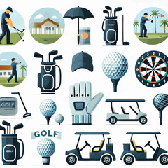 Golf Icons Set vector illustration 