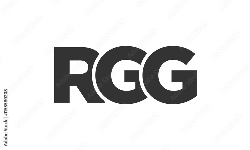 Poster rgg logo design template with strong and modern bold text. initial based vector logotype featuring s