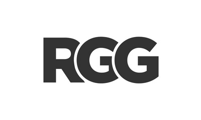 RGG logo design template with strong and modern bold text. Initial based vector logotype featuring simple and minimal typography. Trendy company identity.