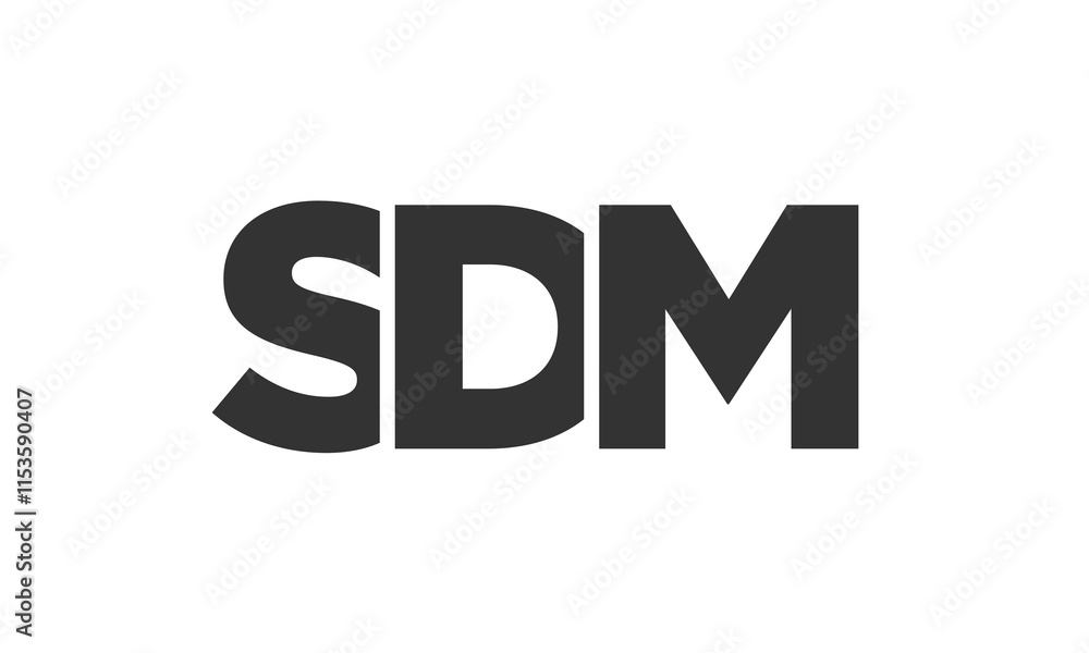 Poster sdm logo design template with strong and modern bold text. initial based vector logotype featuring s